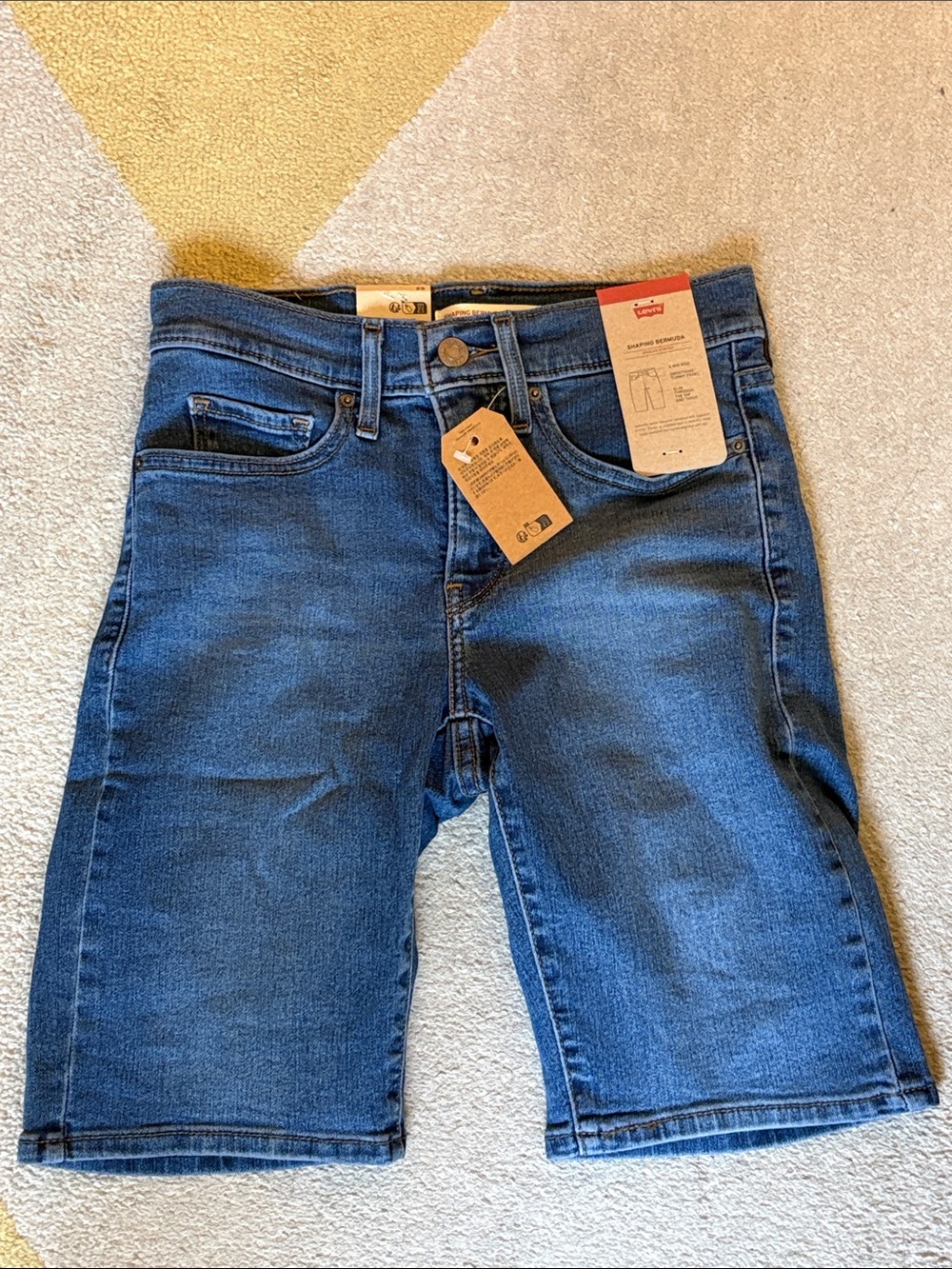 Levi's Shaping Bermuda Denim Shorts in Medium Blue